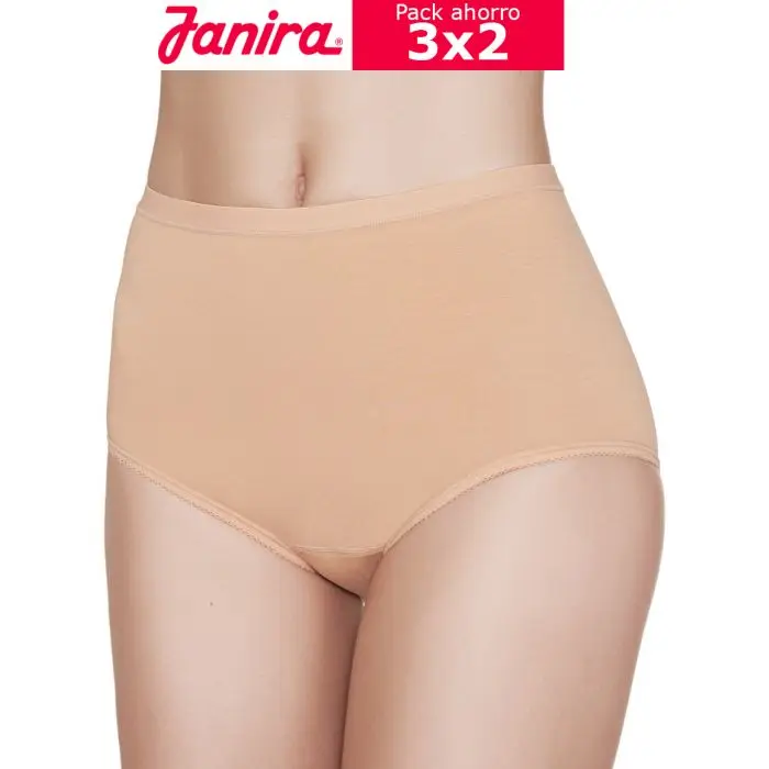 Janira. 3 Pack essential Janira 1031183 Maxi panties. Series of Cotton panties that incorporates the 'super-cotton' treatment that gives the fabric greater uniformity and finesse. Designed to meet the needs of today's women