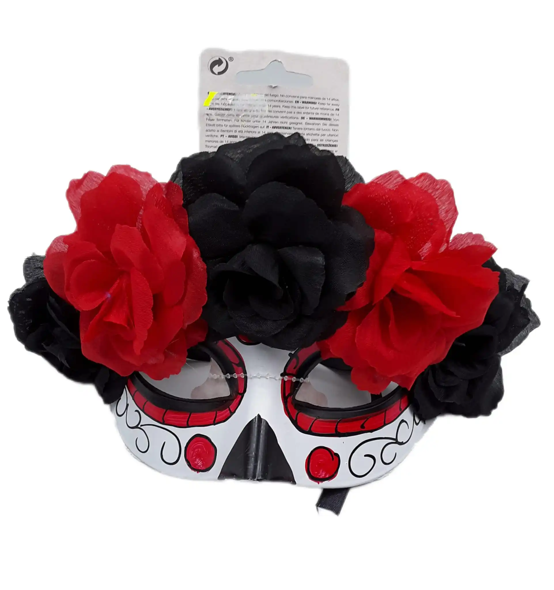 Catrina mask with black and red flowers. # Guirca # Halloween # flowers # Catrina