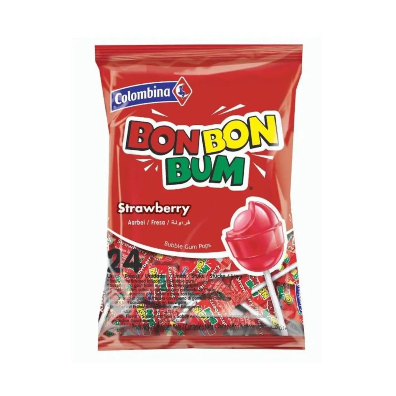 BON BON BUM Fresa,Lulo, Mango, Surtido, Sandía , Mistery - BOLSA de 24 BON BON BUM COLOMBINA. ChupaChups de Colombia