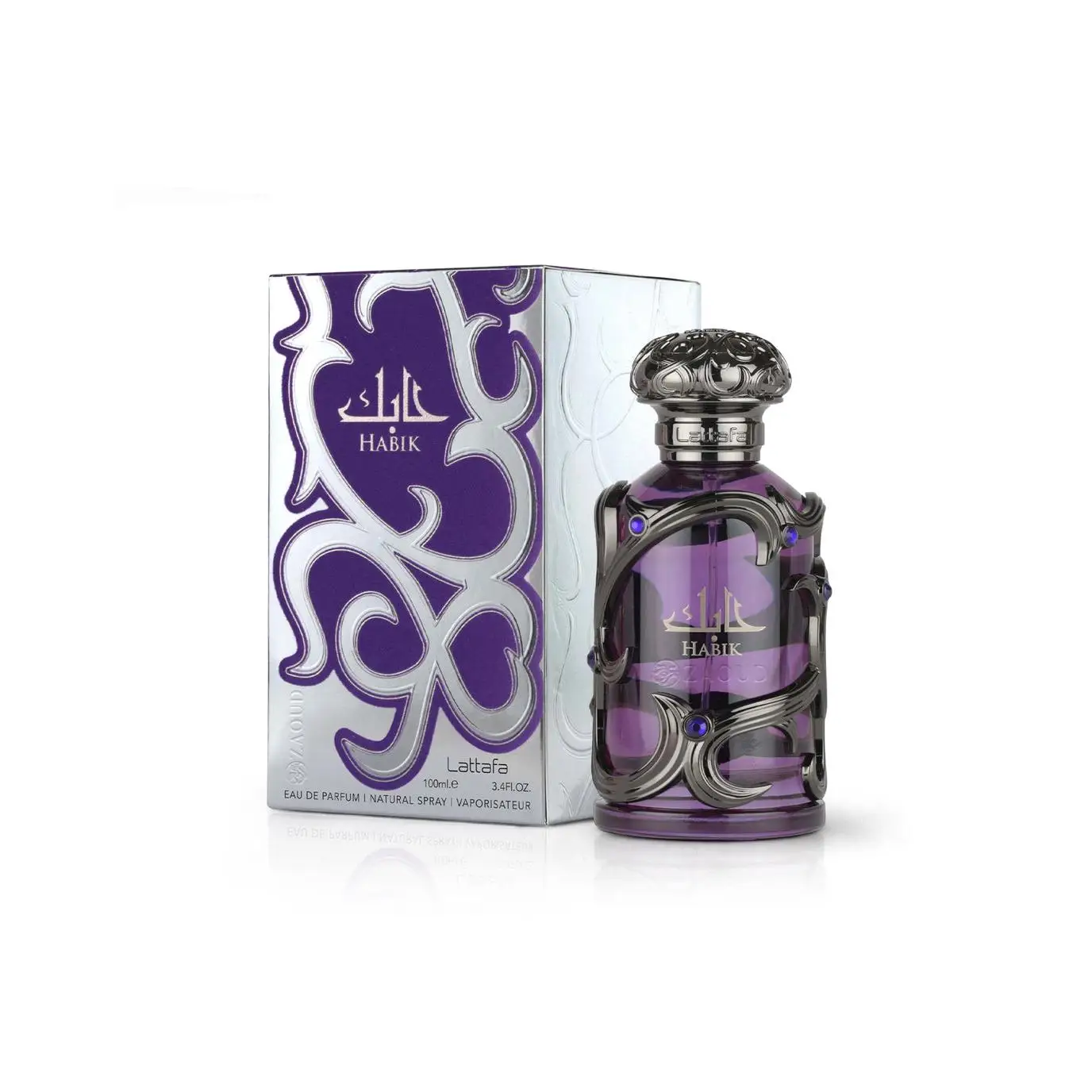 Perfume Lattafa Habik para hombre 100 ml original eau de parfum fragancia amaderada aromática especiada duradera notas cardamomo pimienta bergamota sándalo almizcle elegante moderno regalo ideal