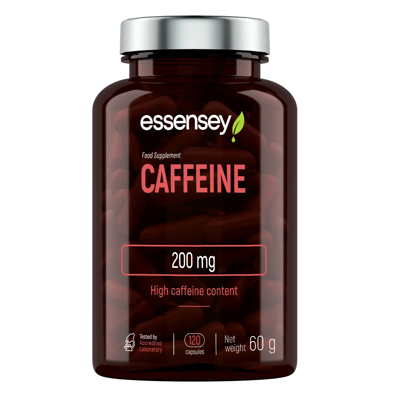 Essensey Cafeína 120 Cápsulas Vegetales | Cafeína + Extracto de Pomelo