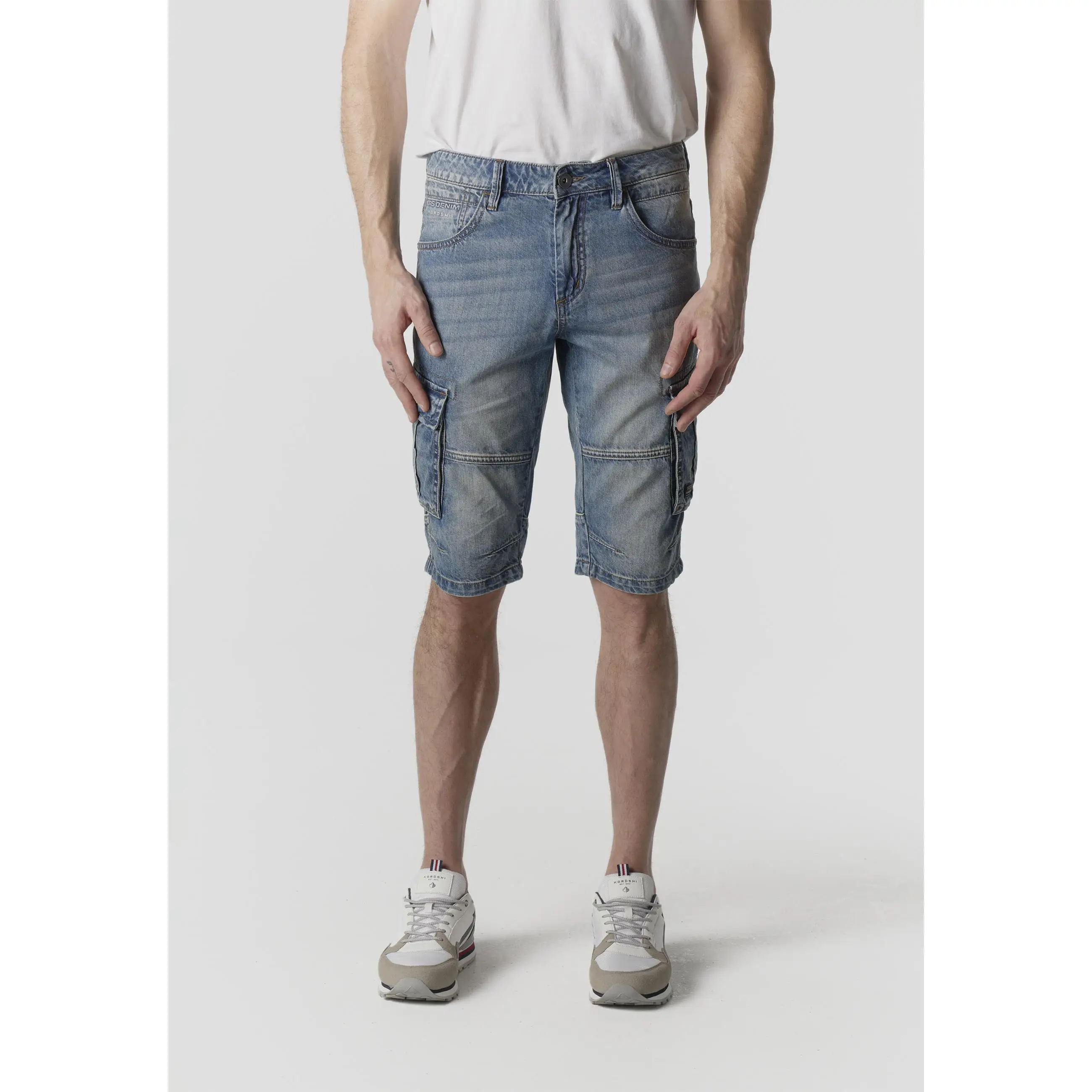 Koroshi Bermuda Hombre Cargo Denim Relaxed – Koroshi Azul Claro