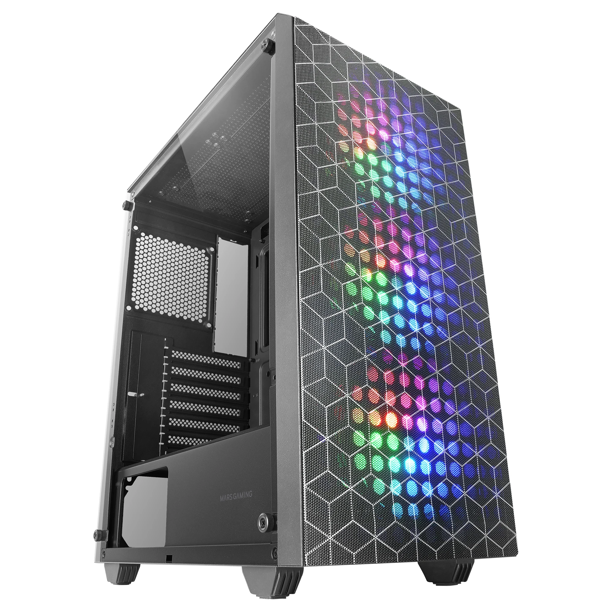 Mars Gaming MC-MAG, Caja Gaming ATX, Ventana Lateral Completa Cristal Templado, Doble Rejilla Magnética Antipolvo Frontal + Superior, 3x Ventiladores FRGB 120mm, Refrigeración Líquida 360mm, Caja PC