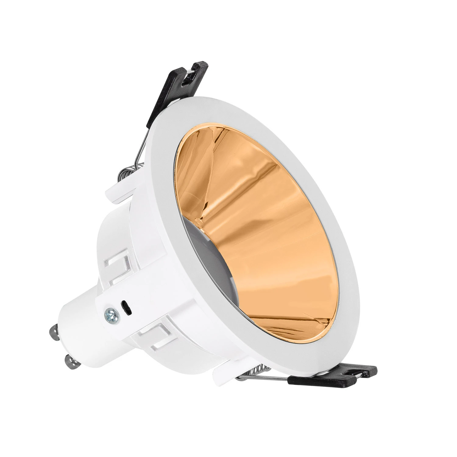 Ledkia Negro/Blanco Foco Downlight Cónico Gu10 6W Corte Ø 75 Mm Pc Galvanizado No Flicker 3000K Cálido