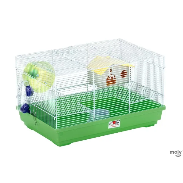Jaula Hamster 2 Pisos con Casita y Ruleta de Juego MOLY