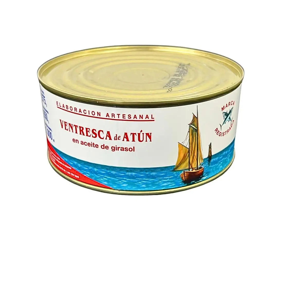 Ventresca de atún en aceite de girasol, La Tarifeña, Cádiz, elaboración artesanal, corte noble del atún, 650g escurrido