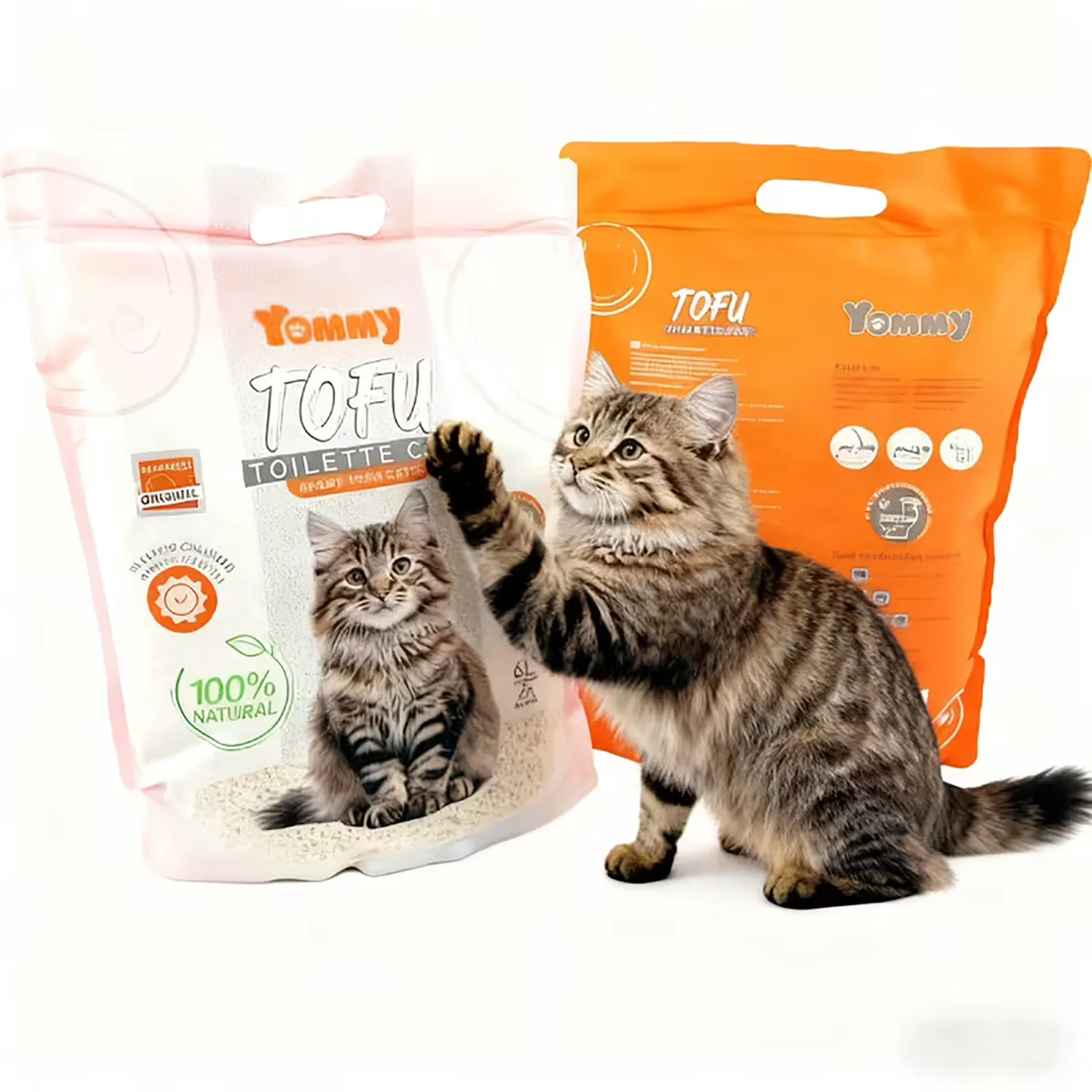 Arena de Tofu Aglomerante para Gatos 6L– 100% Natural, Biodegradable, Control de Olores y Bajo Polvo SE DISUELVE EN INDORO.