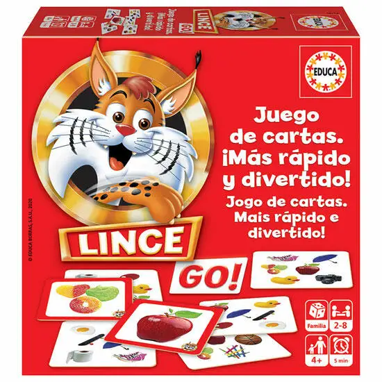 Lince Go!: Juego de Observación y Rapidez para niños de 4 a 7 años. (2 a 8 jugadores)