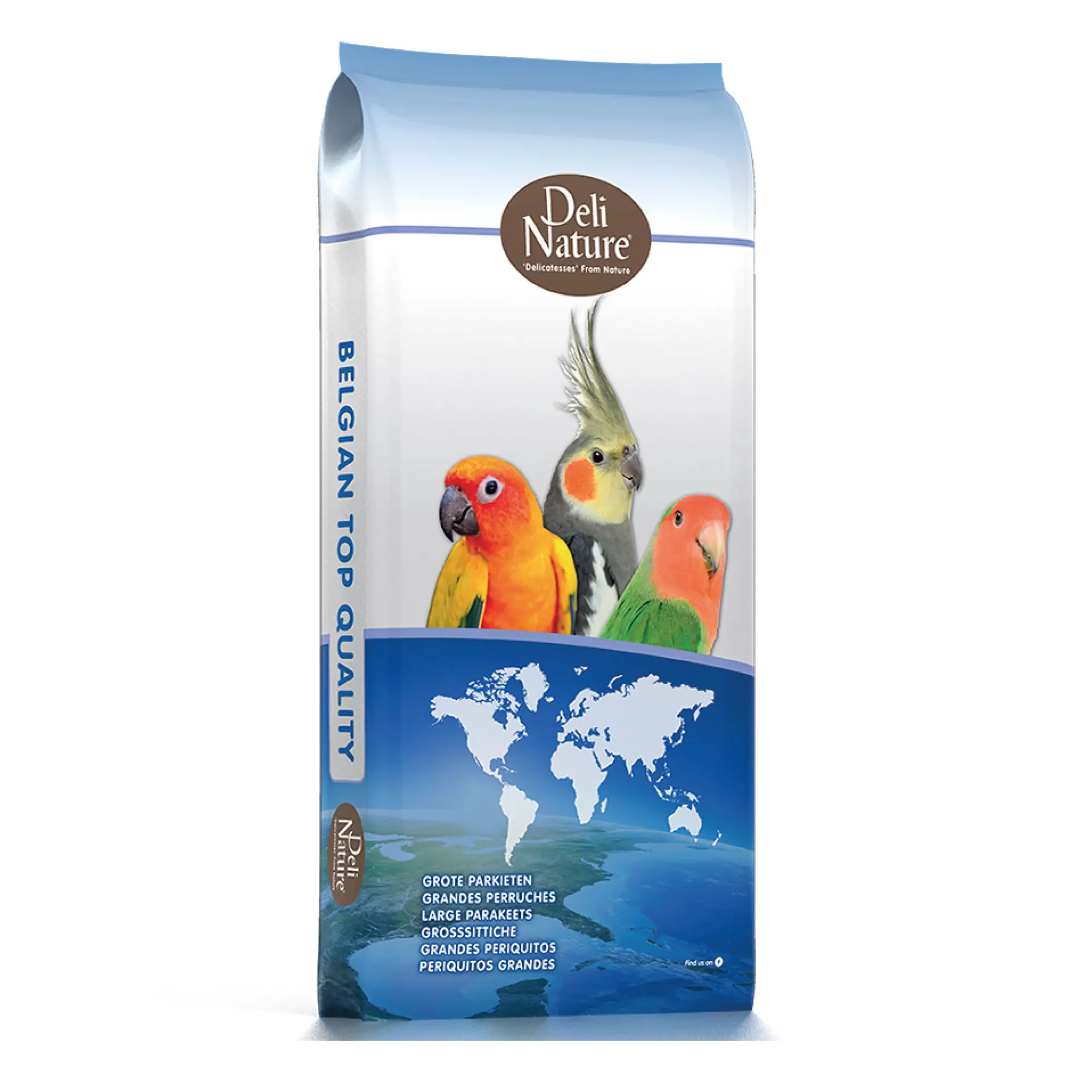 Grandes Perruches Sans Tournesols Deli Nature 20 kg | Mezcla Premium sin Girasol para Cotorras y Periquitos Grandes