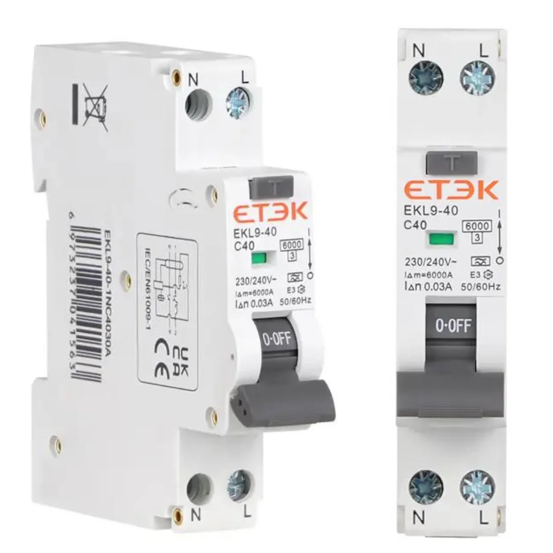 Super Immunized Differential Class A SI 30mA 2P F + N 6ka Reduced Space (25A 32A 40A) ETEK #1