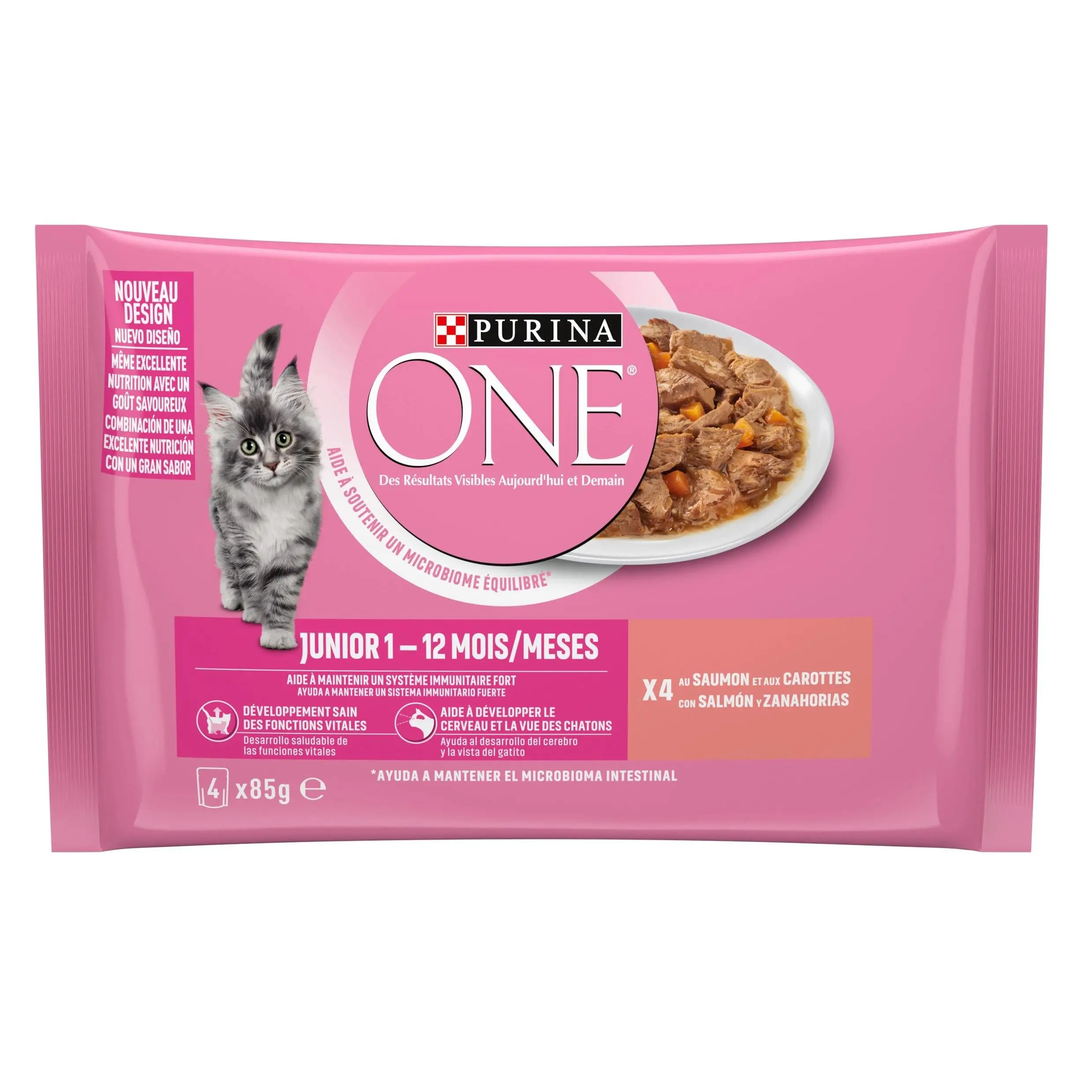 Purina One Junior Salmón Sobres en Salsa para Gatos  Comida húmeda para gatitos