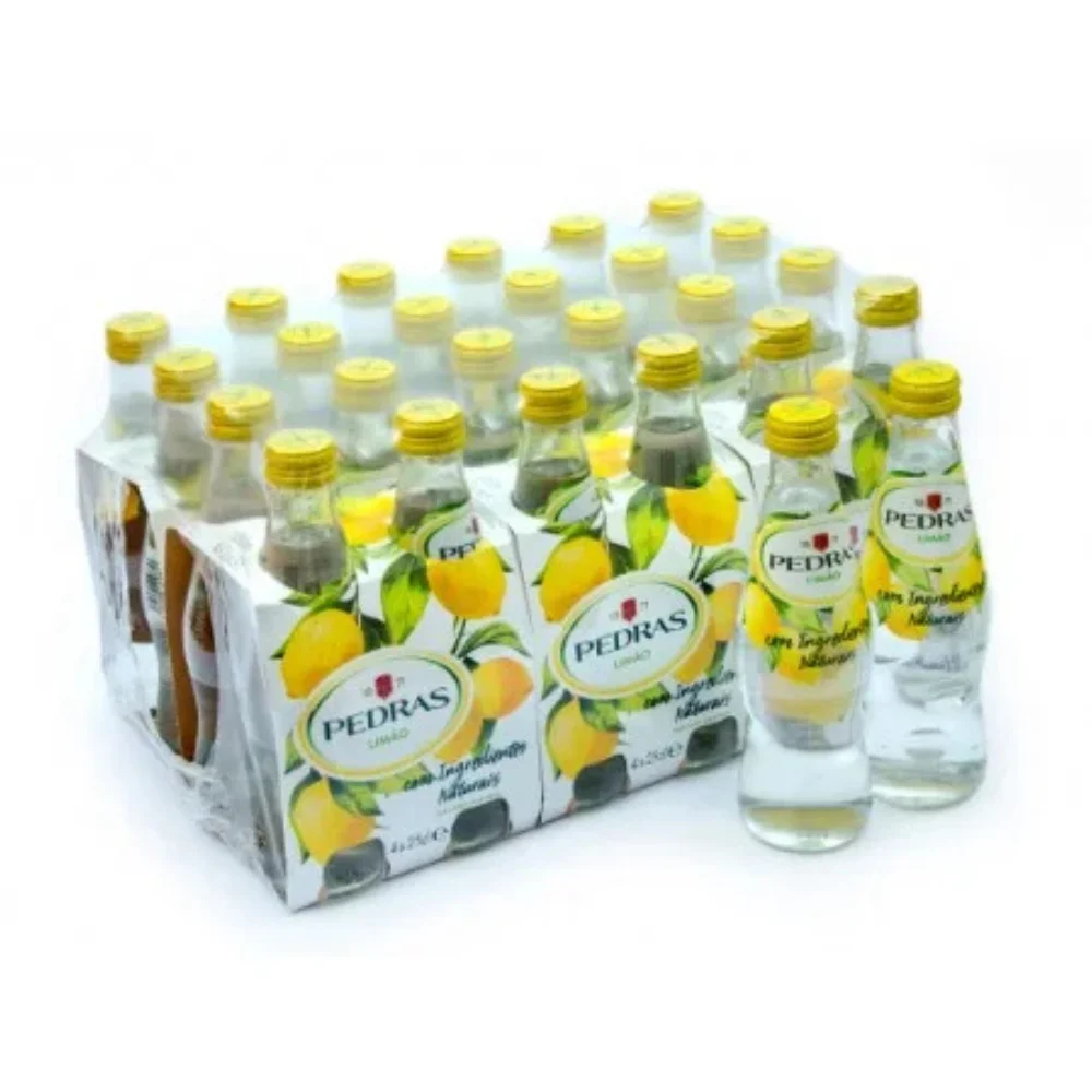 Bicos de Mel - Agua Mineral con Gas Pedras Sabor Limón 24x 25cl - Botella de Cristal