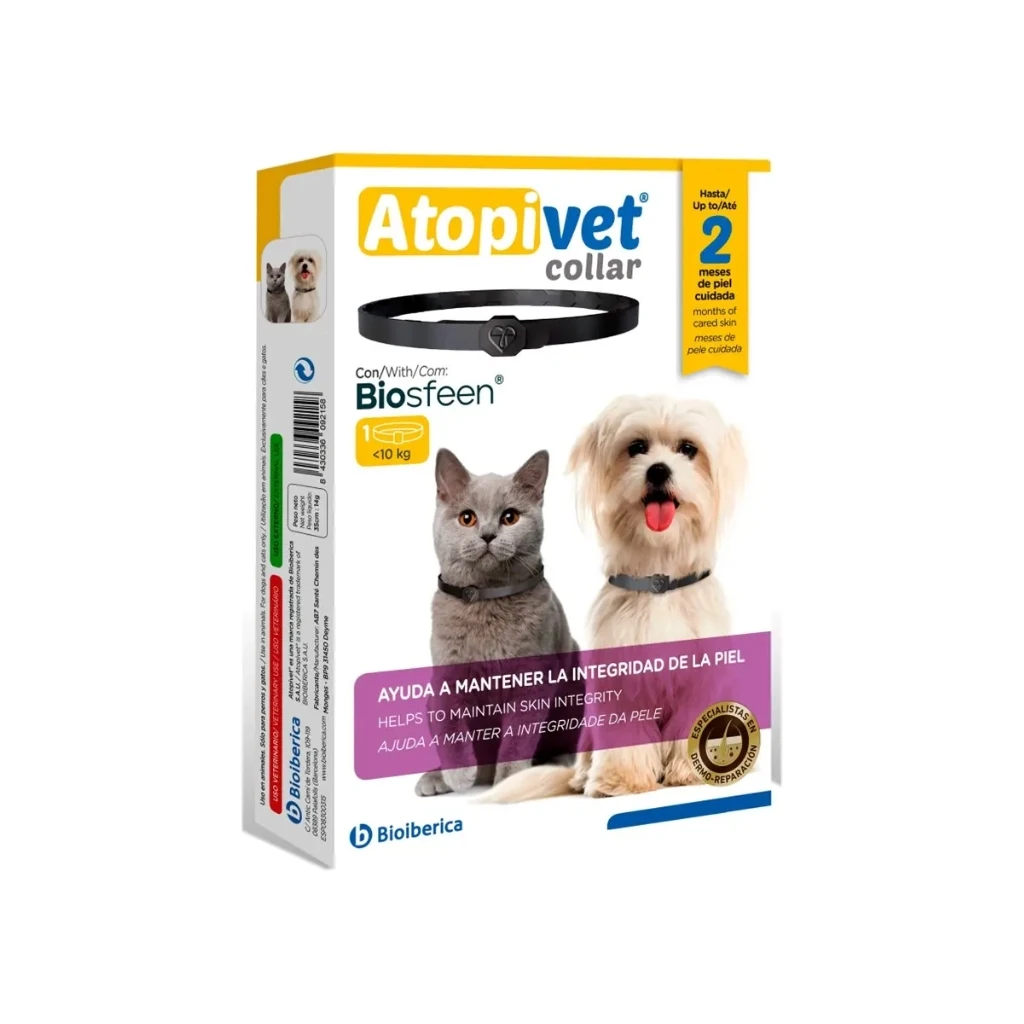 BIOIBERICA Atopivet Collar (35 cm) Perros y Gatos (hasta 10 kg) - Collar Dermatológico | Hidratación y Nutrición de la Piel