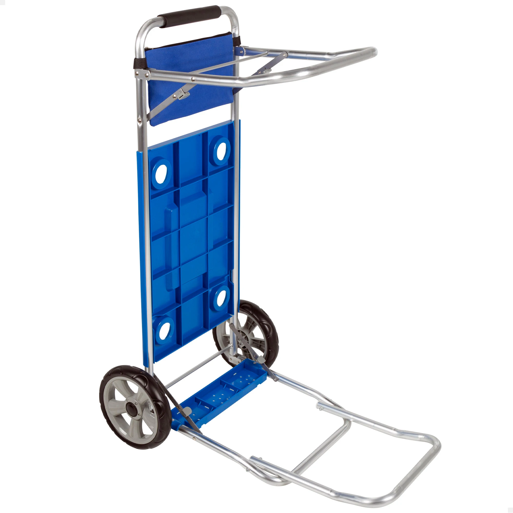 Carro de playa plegable Aktive convertible en mesa 2 en 1, medidas 50x78,5x105cm, Peso máx 30kg.Fácil de guardar y transportar.