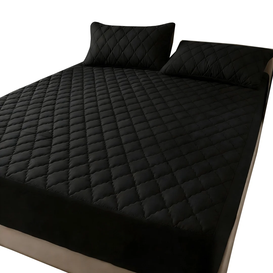 DECODEKO Protector de Colchón Acolchado Impermeable,Cubre Colchon Transpirable, 100% Polyester, Funda de colchón de color sólido transpirable suave cómoda, lavable a máquina para Cama