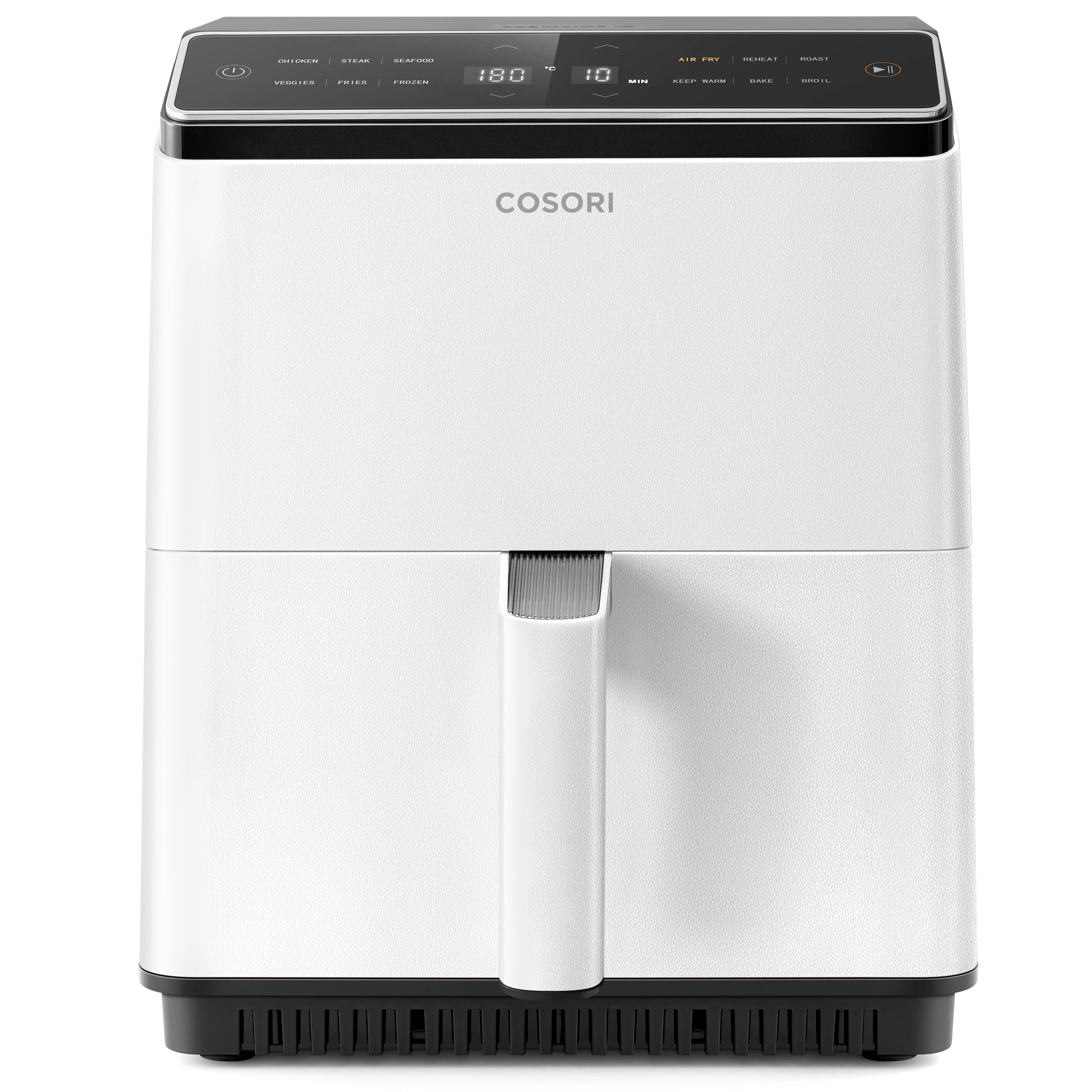 Cosori Dual Blaze air fryer with 6,4 L capacity and a double resistance for a white uniform cooking