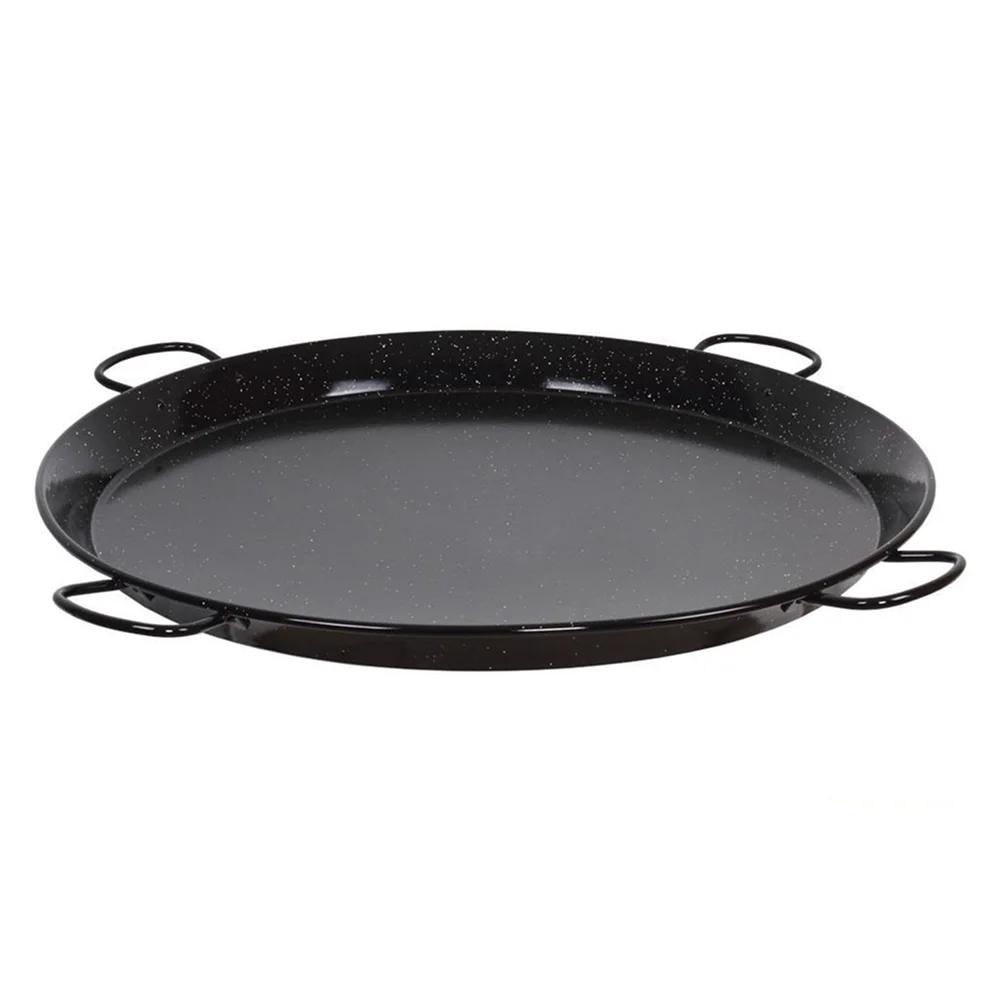 Paellera De Acero Esmaltado Con 4 Asas | Formato Tradicional | Gran Tamaño 80-115 Cm | Para 40 A 120 Personas