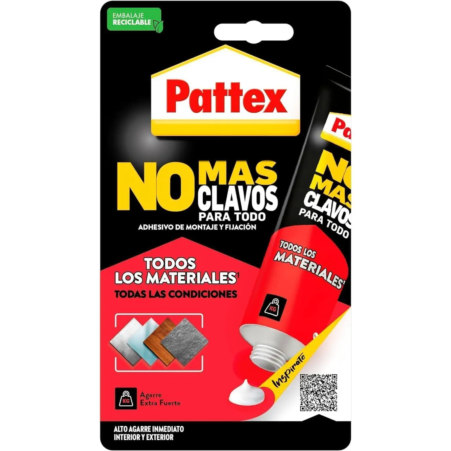 Nural Pattex No Mas Clavos Para Todo (Tubo 142gr) Adhesivo de montaje para Todos los Materiales