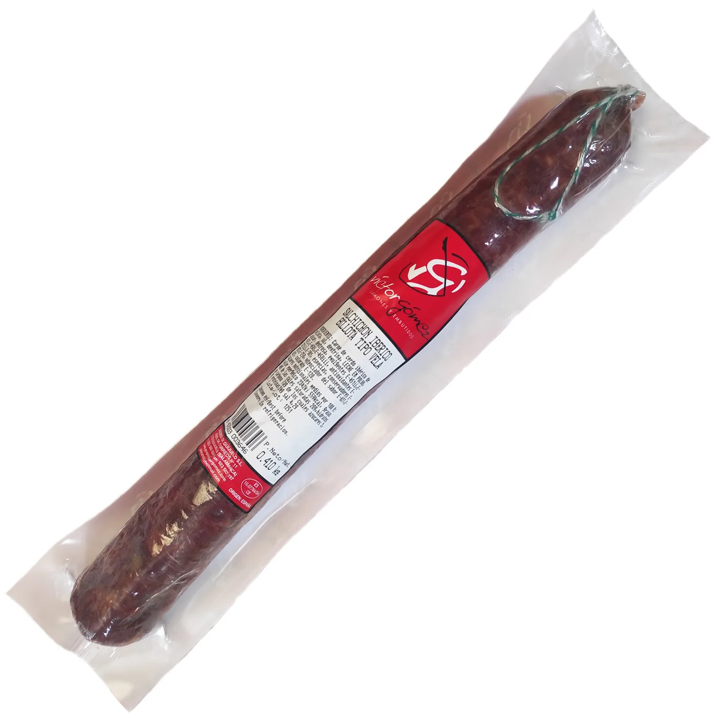 Víctor Gómez - Salchichón Ibérico de Bellota 'Vela' (400 g) - Envasado al Vacío