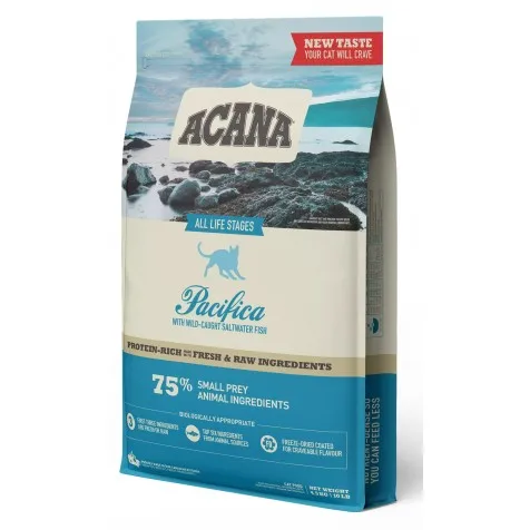 Acana Pacífica Cat 4.5 Kg  Pienso Natural para Gatos con Proteínas Ricas y Pescado Salvaje de Hábitat Natural