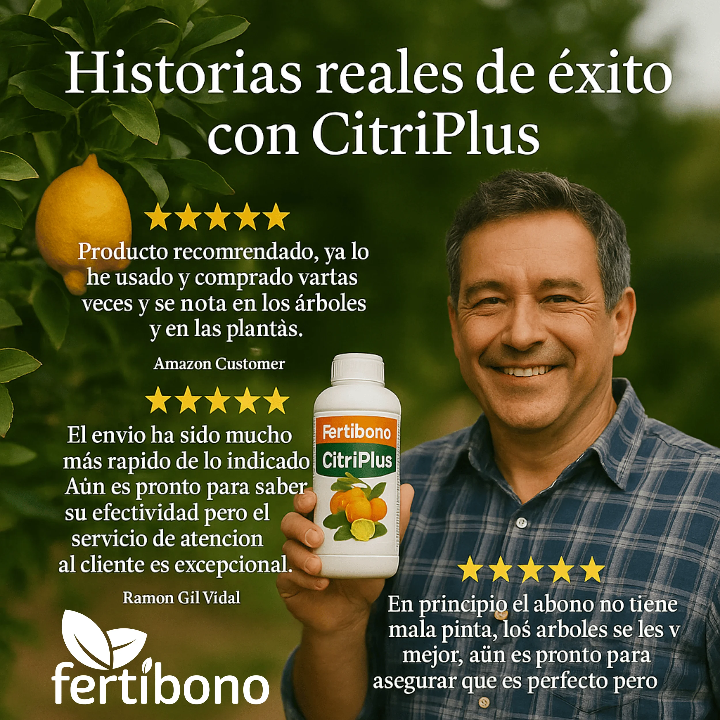 Fertibono citriplus: citrus fertilizer, (1l), rich in iron, zinc, calcium, manganese, magnesium, amino acids and npk - organic