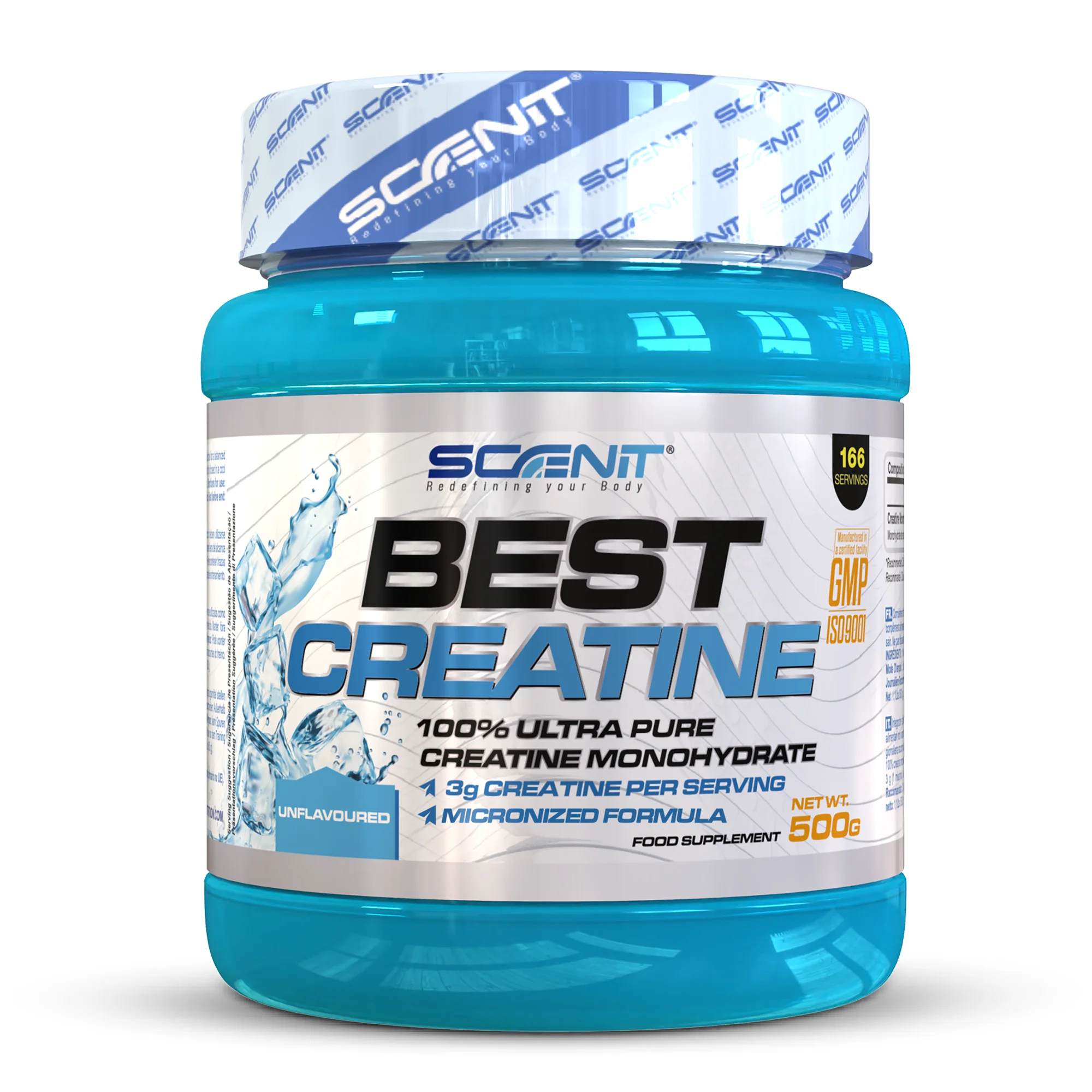 Scenit Best Creatine - 500 g, 300 g y 1 kg - Creatina monohidrato micronizada - Creatina en polvo sin sabor – Creatine monohydrate – Creatina - Creatina monohidratada