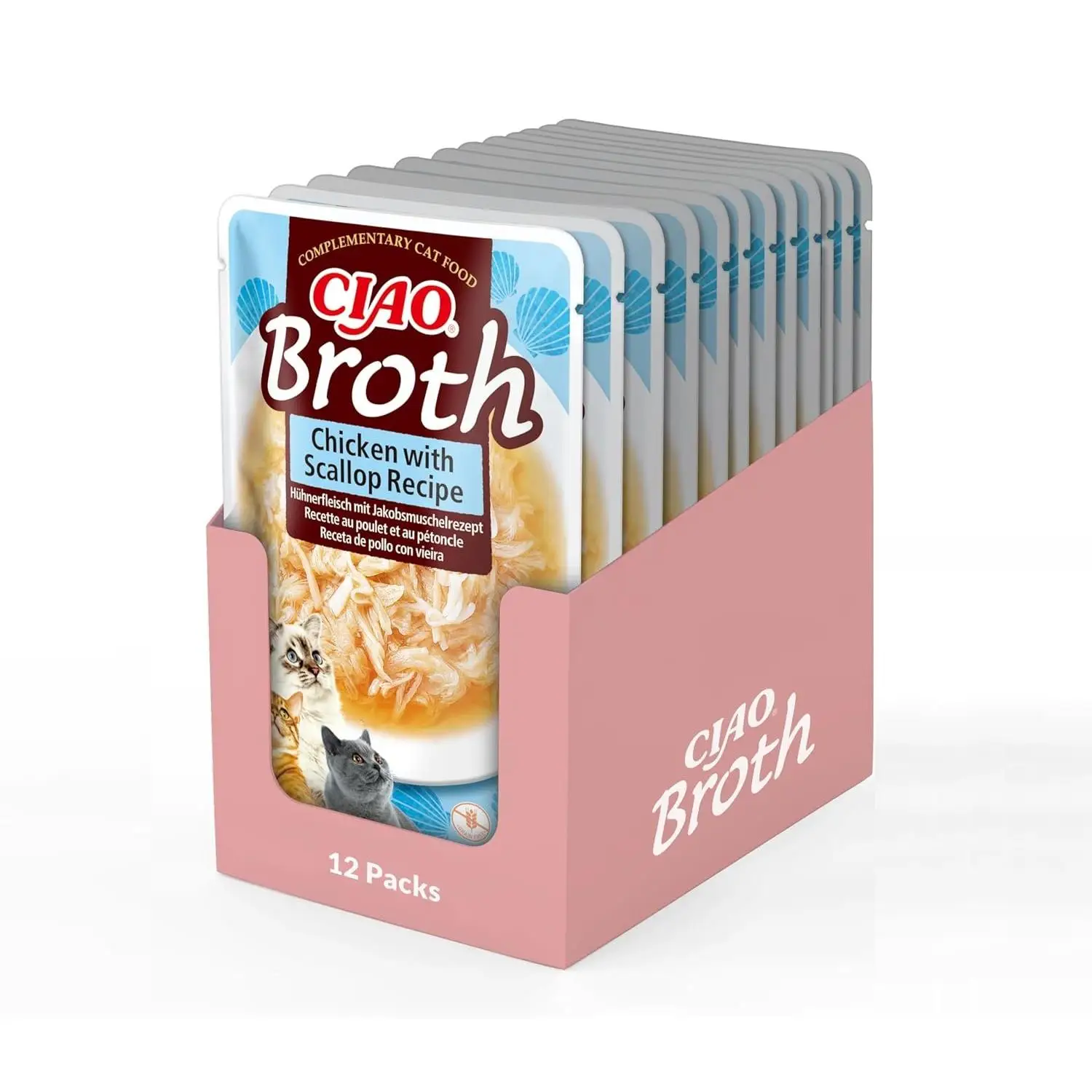 Churu Broth Sopa De Pollo Con Vieira En Sobre Para Gatos - 12 unidades x 40gr