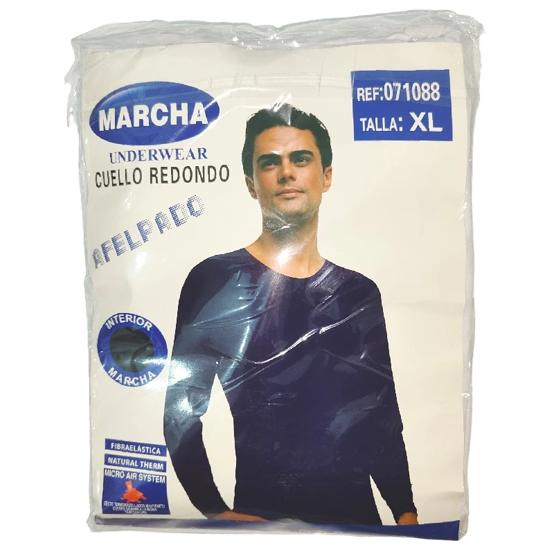 Camiseta interior hombre termica invierno premium calidad cuello redondo manga larga tacto suave fibraelastica facil de lavar regalo ideal para pasar frios Marcha oficial talla M-XXL