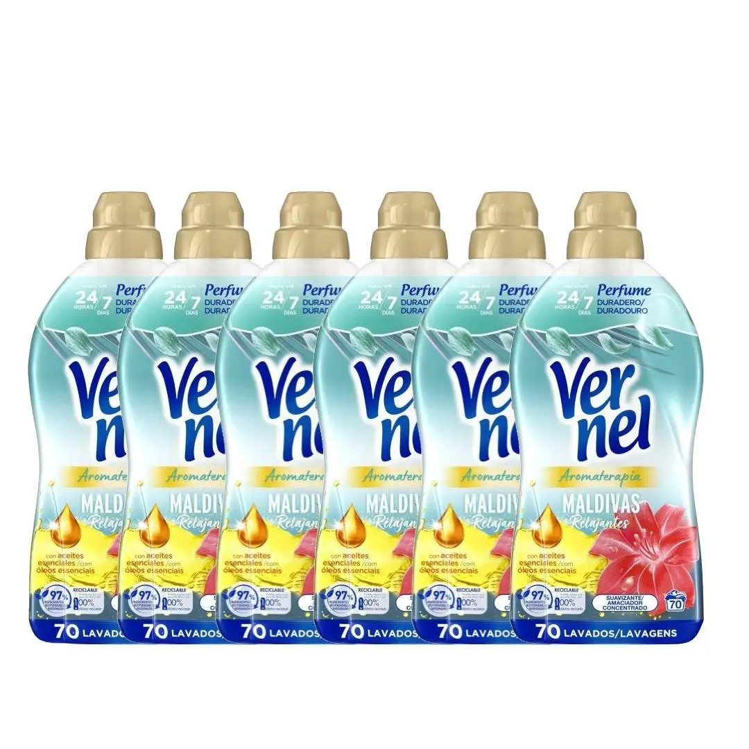 PACK of 6 - VERNEL softener concentrate Maldives 70 washes 1,26 litres PACK of 6x420 washes