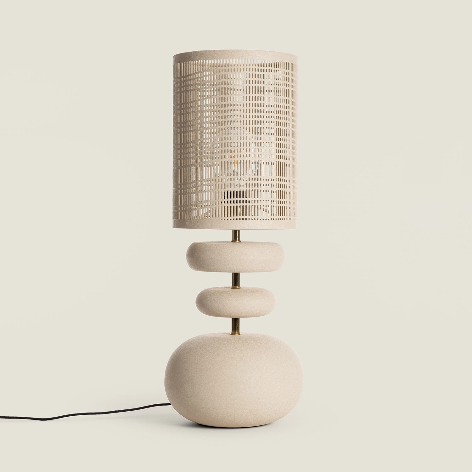 Ledkia Lámpara de Mesa Metal Dhruv Beige