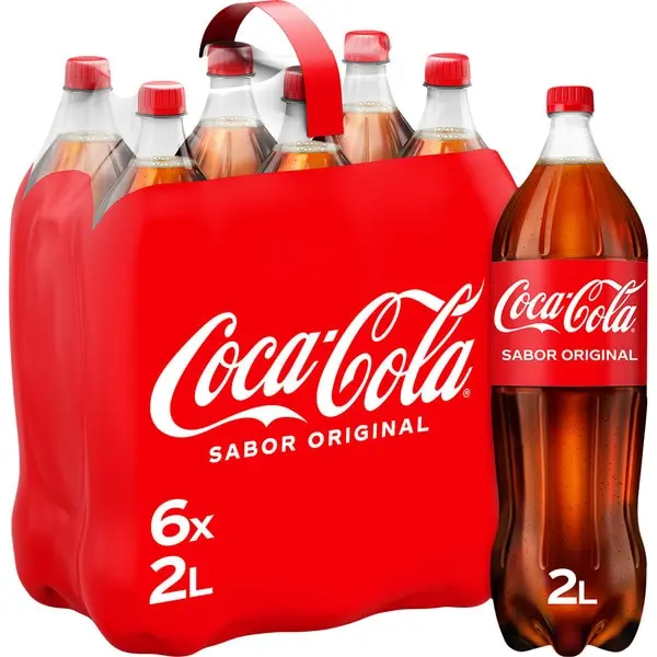 Coca Cola nacional sabor original normal  Zero Azúcar y Zero azucar Zero cafeína - Refresco de cola 2Litros sabor original normal sin azúcar, sin calorías, sin cafeína paquete 6u 2000ML