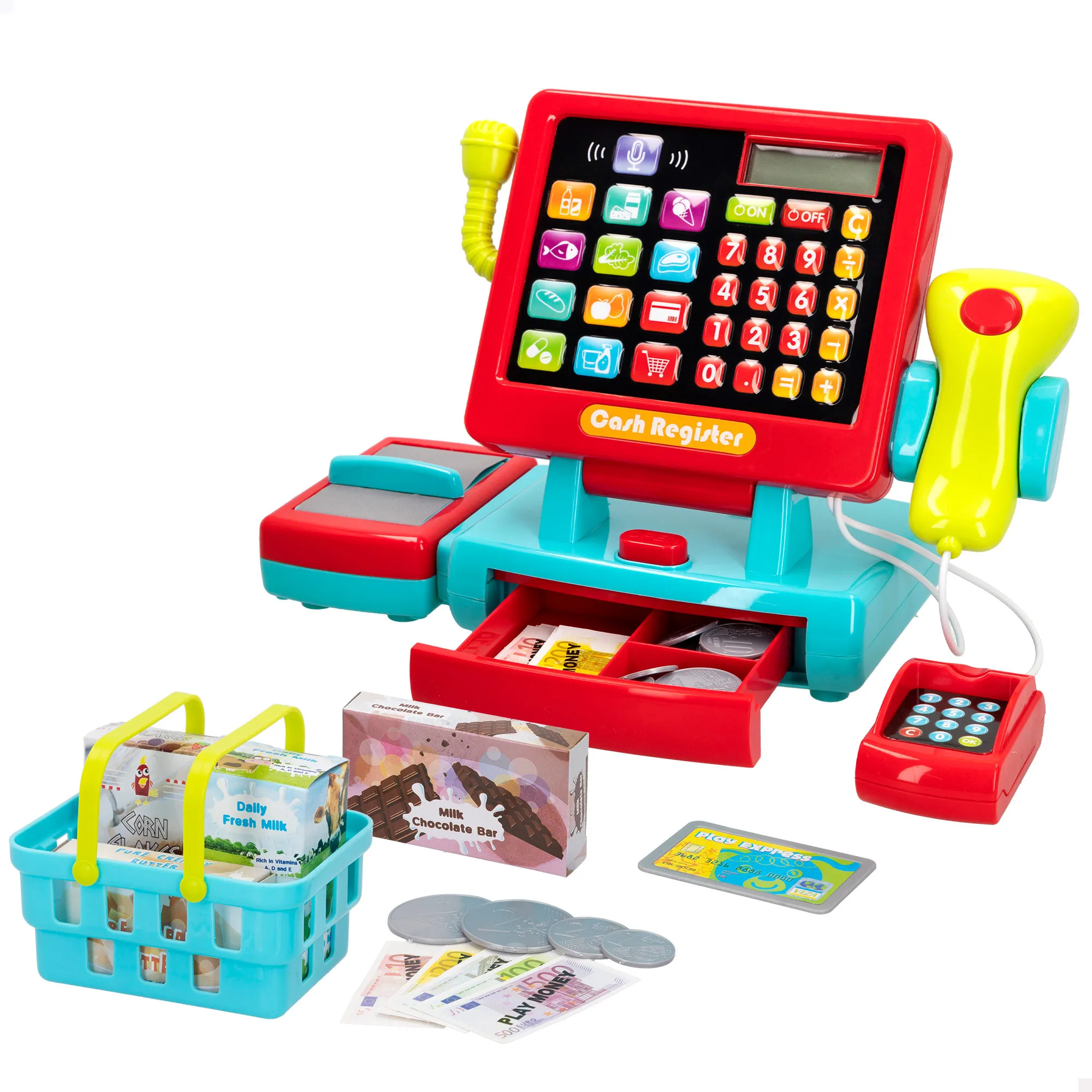 Play electric touch cash register, with light and sound, accessories included, pretend toy, supermarket toys, batteries included, +3 years #1