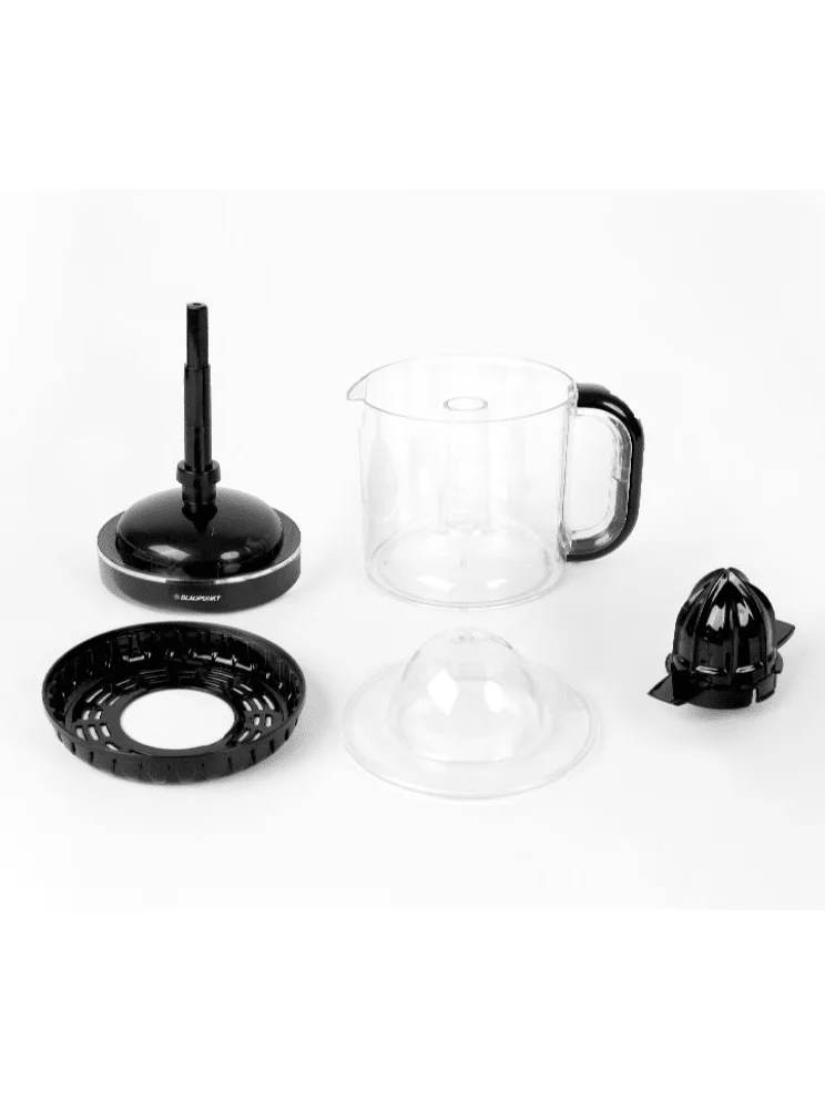 Blaupunkt 40w 1.2l citrus juicer with double rotation and 1.5 l jug for direct serving. It starts by pressure and stops when released, it integrates a cable guard and the main parts are dishwasher safe. Top quality german trusted