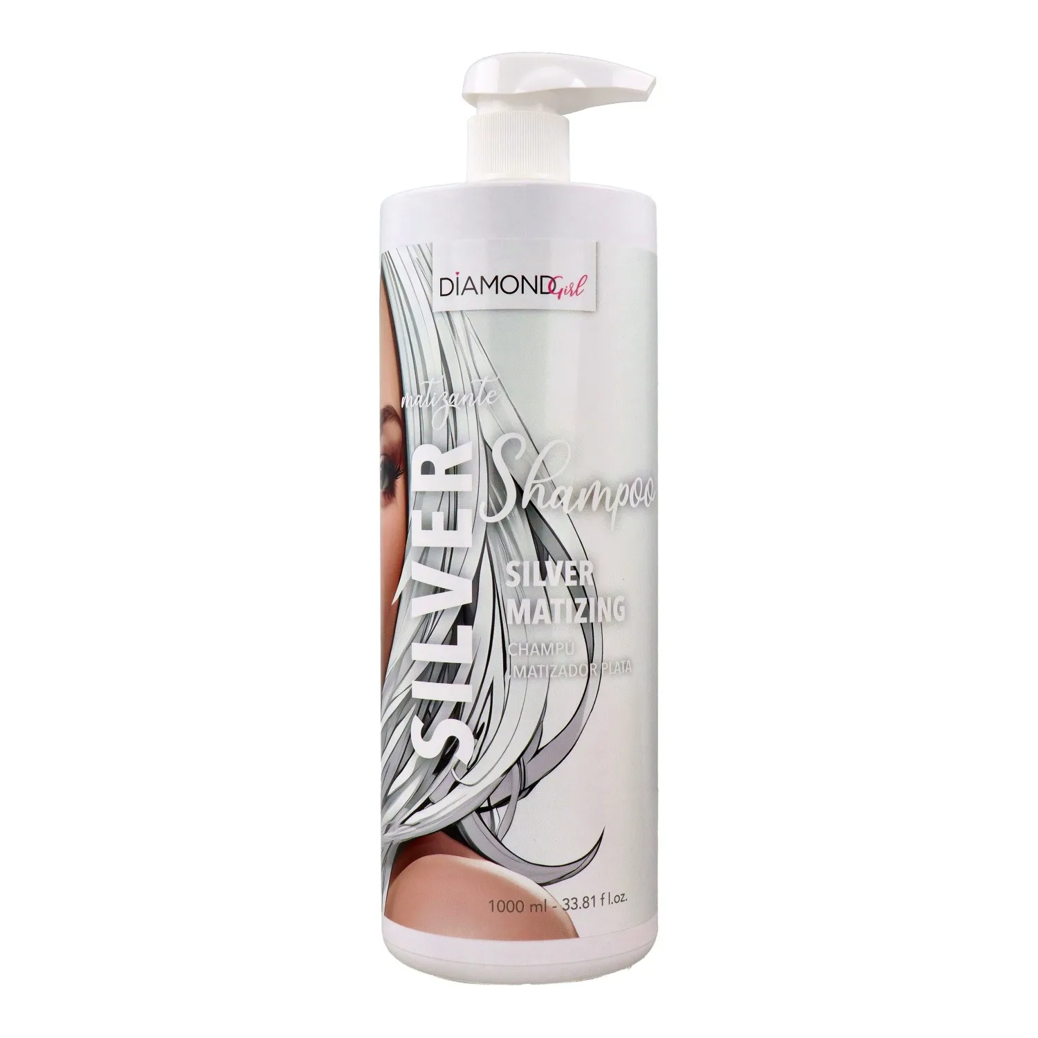 Diamond girl silver matizing shampoo 1000 ml, champu matizer silver beauty and care of your hair and your skin with Diamond Girl.