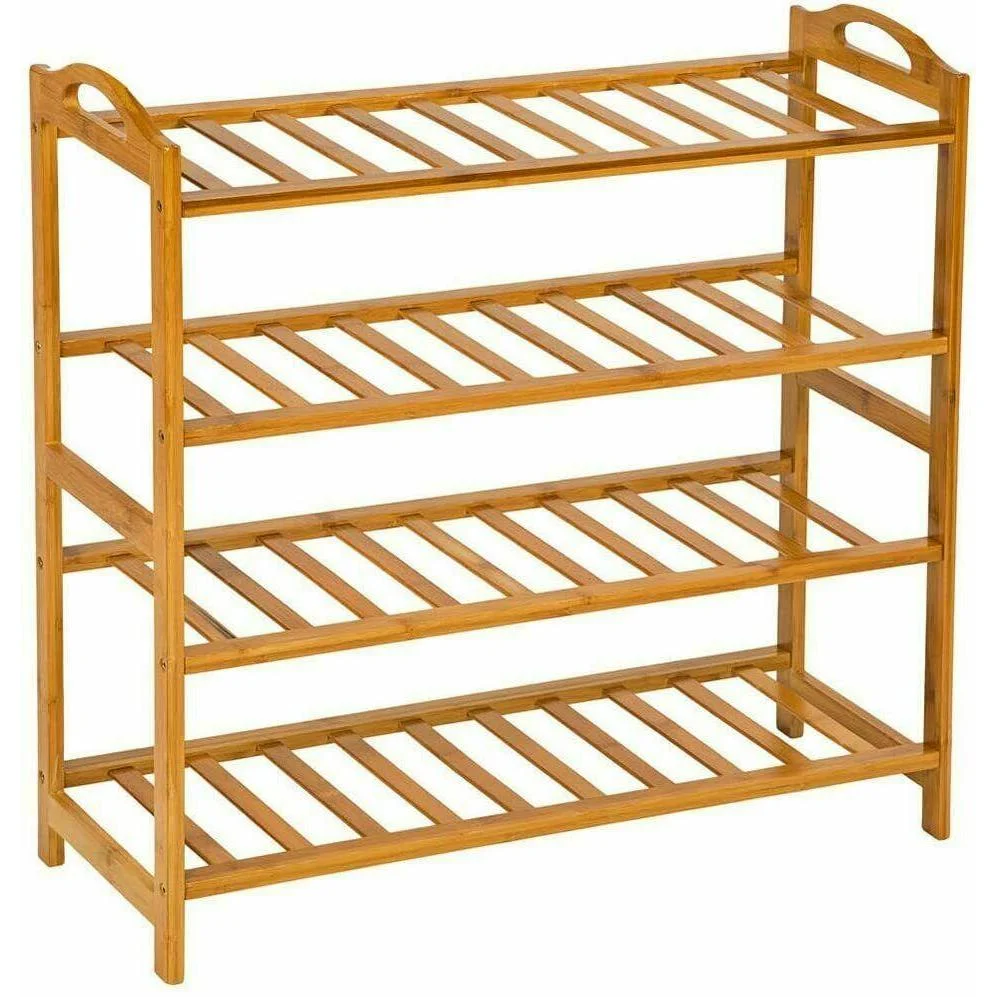 Maxia Market Mueble Estantería zapatero de bambú para calzado armario zapatos de 3, 4, 5 niveles, Ideal para recibidor