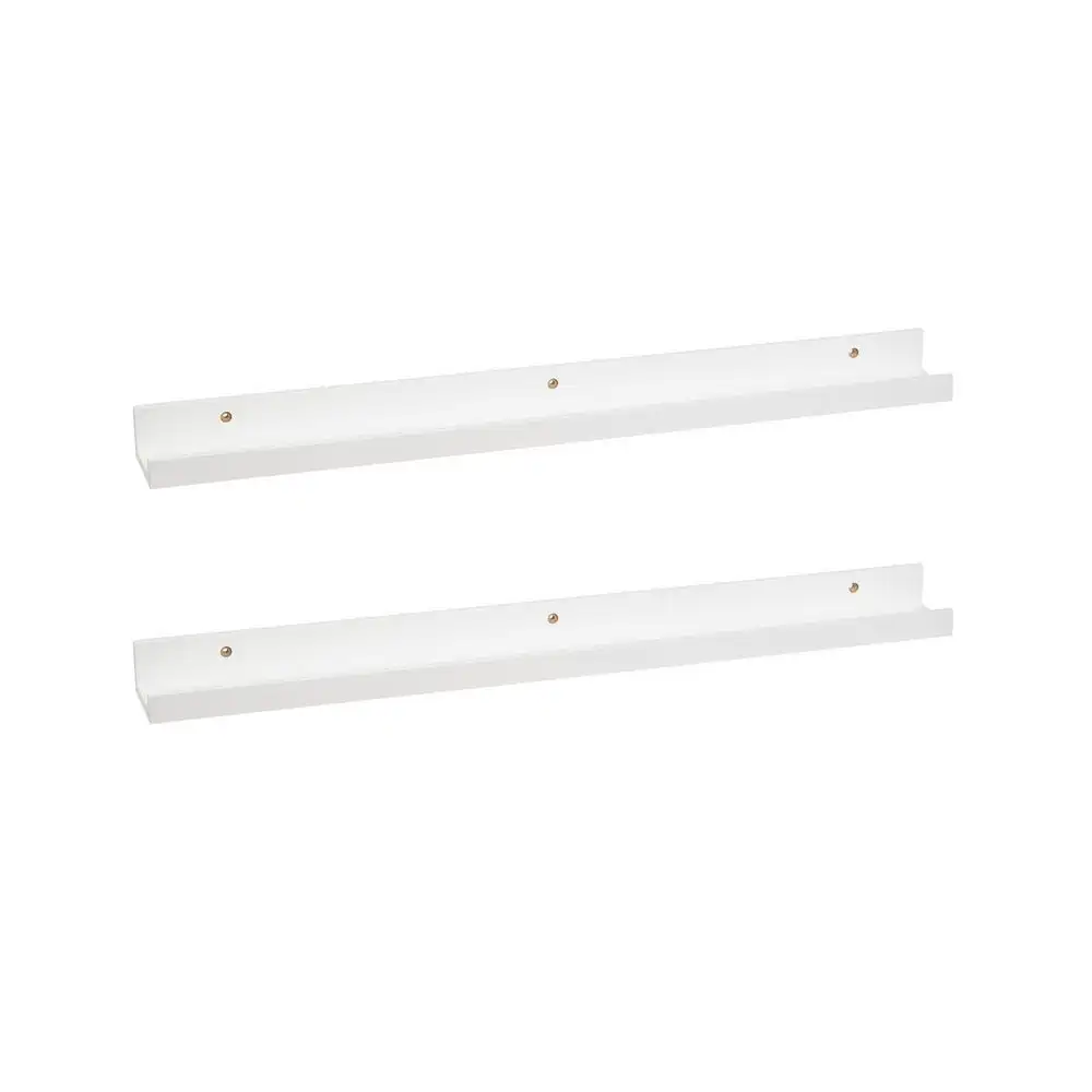 Set de 2 estantes repisa para cuadros de MDF blancos de 80 cm Lola Home