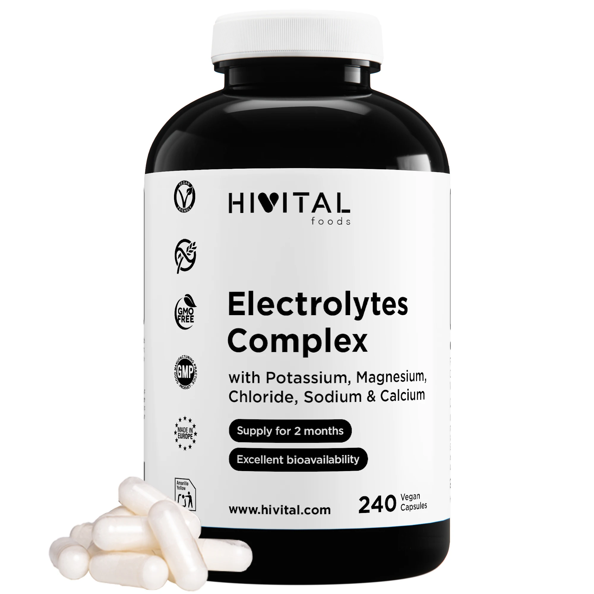 Hivital 10 X Electrolitos Complex 240 Cápsulas Vegetales De 1000Mg - Imagen 4