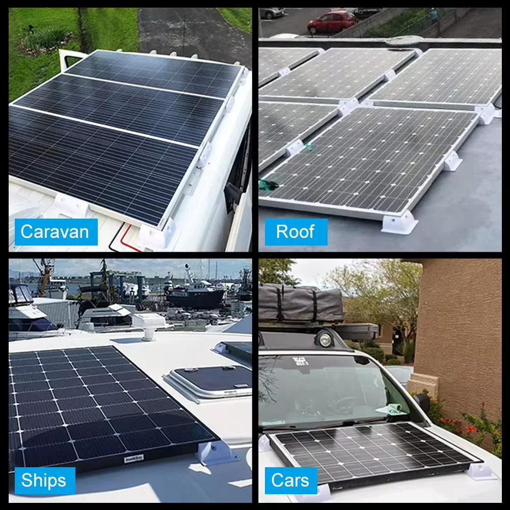 Solar panel mounting bracket 7 pieces corner with side junction box for caravan roof yacht cover motorhomes caravans motorhomes hangar garages
