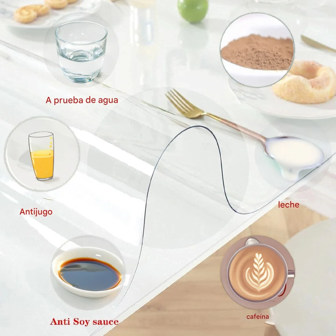 Transparent PVC Tablecloth PANDAHOME - Waterproof, Stain-Resistant, Durable Rectangular Table Protector for Home and Kitchen, Ideal for Parties and Easy Cleaning #5