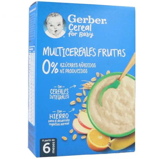 Papilla Multicereales Frutas Gerber para bebé 270g +6M - Alimentación saludable para tu pequeño
