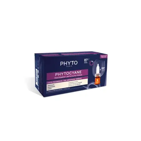 PHYTOCYANE MUJER TTO PROGRESIVA ANTICAIDA 12 AMPOLLAS - CAIDA CABELLO