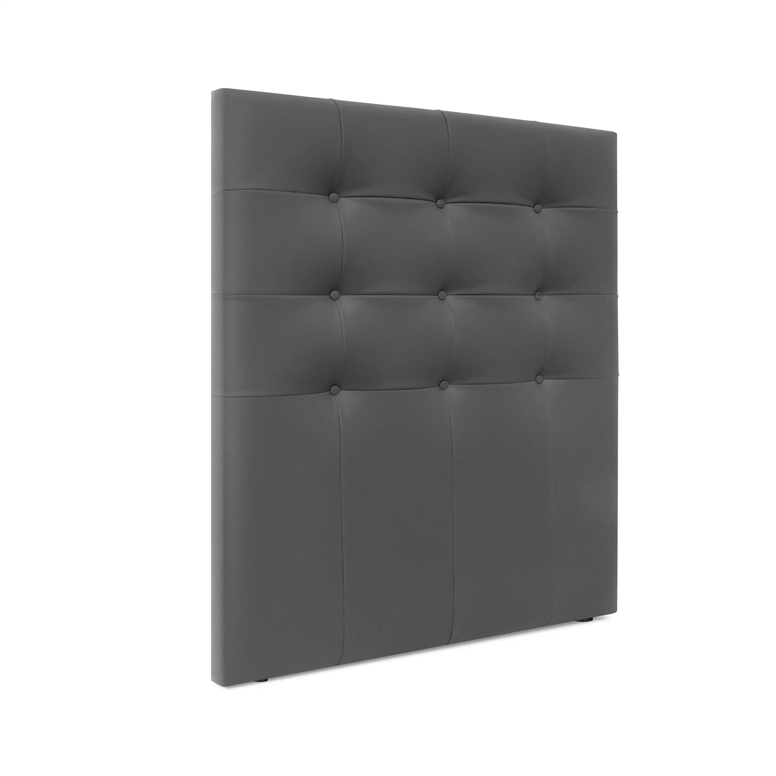 DHOME Cabecero Capitoné hasta el Suelo Cabezal 8cm tapizado ACUALINE Tela y Polipiel para Cama Dormitorio (Gris Polipiel)