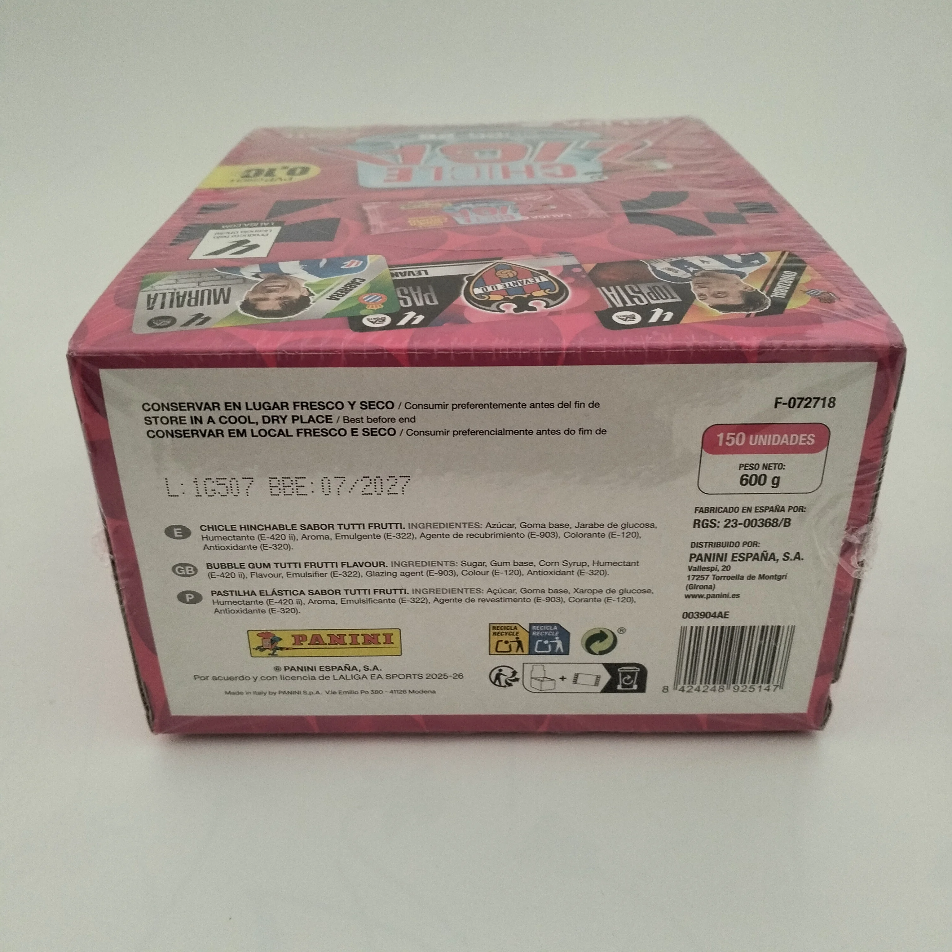 Panini gums of the league 2025-26 box 150 gums