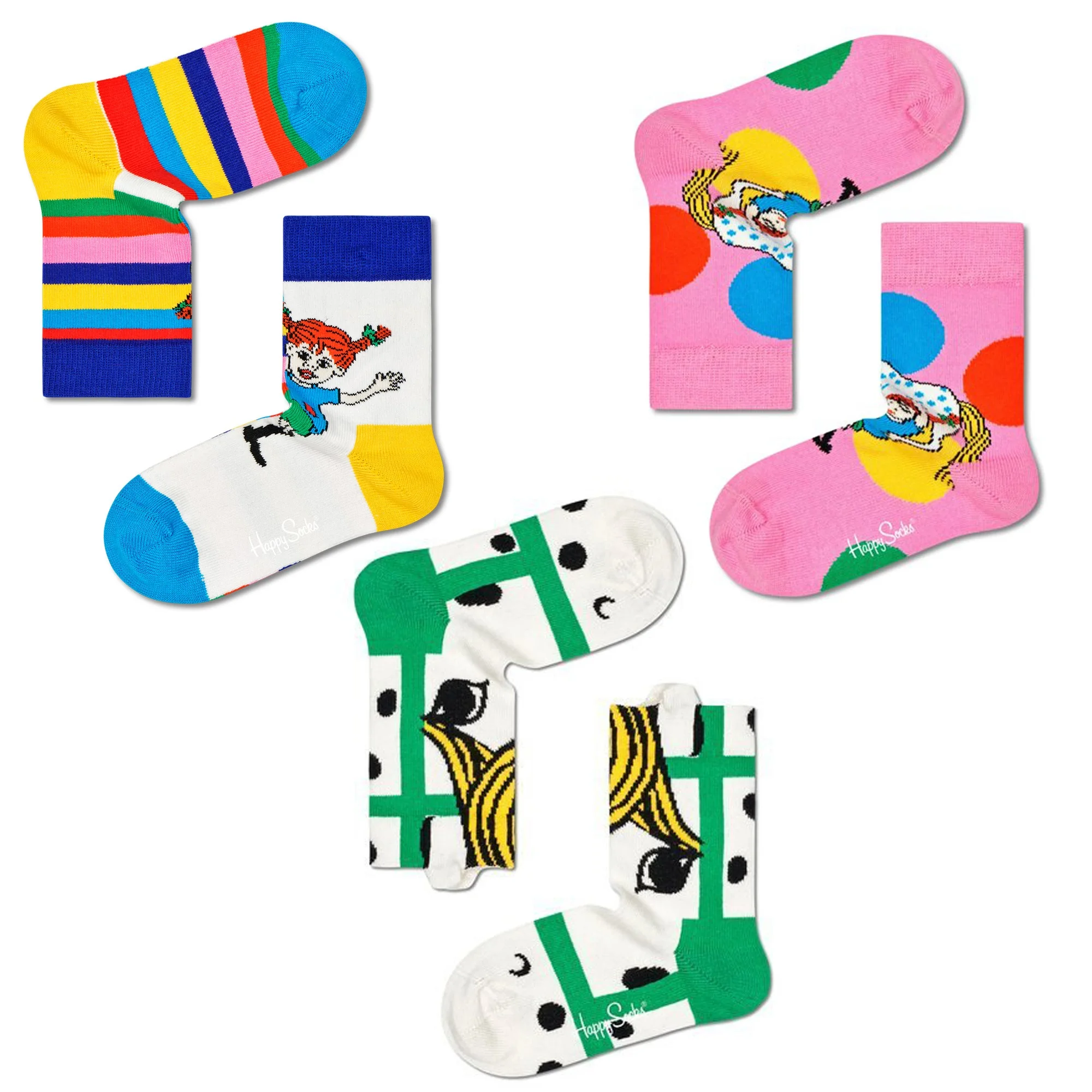 3-Pack Pippi longstocking socks size 0-12M