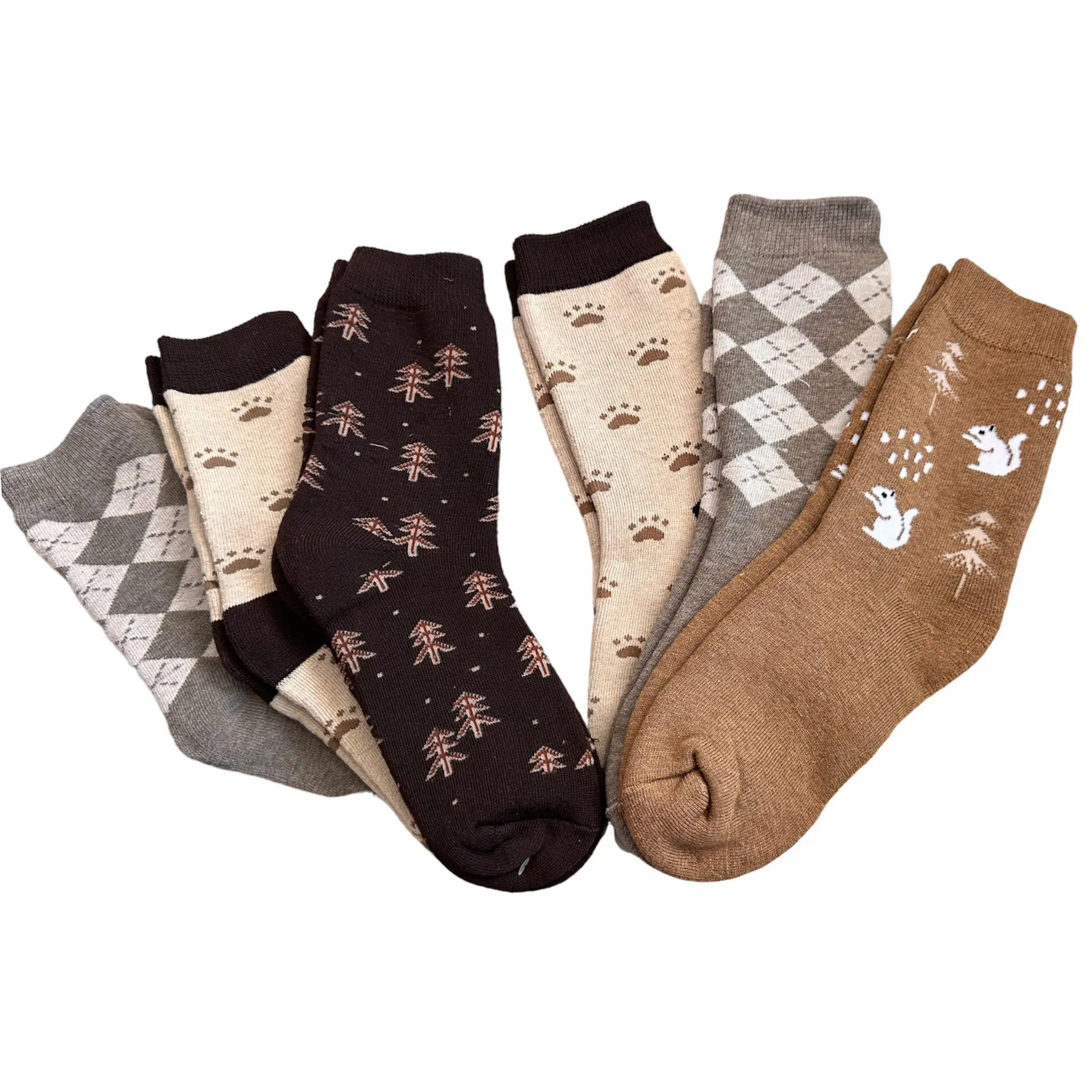 Calcetines Termicos para Hombre mujer, 6 Pares Gruesos y Cálidos Calcetines de Lana, Diseño Suave y Acogedor de Rizo Completo, Cómodos Calcetines Transpirables para Invierno Frío,  calcetines grueso