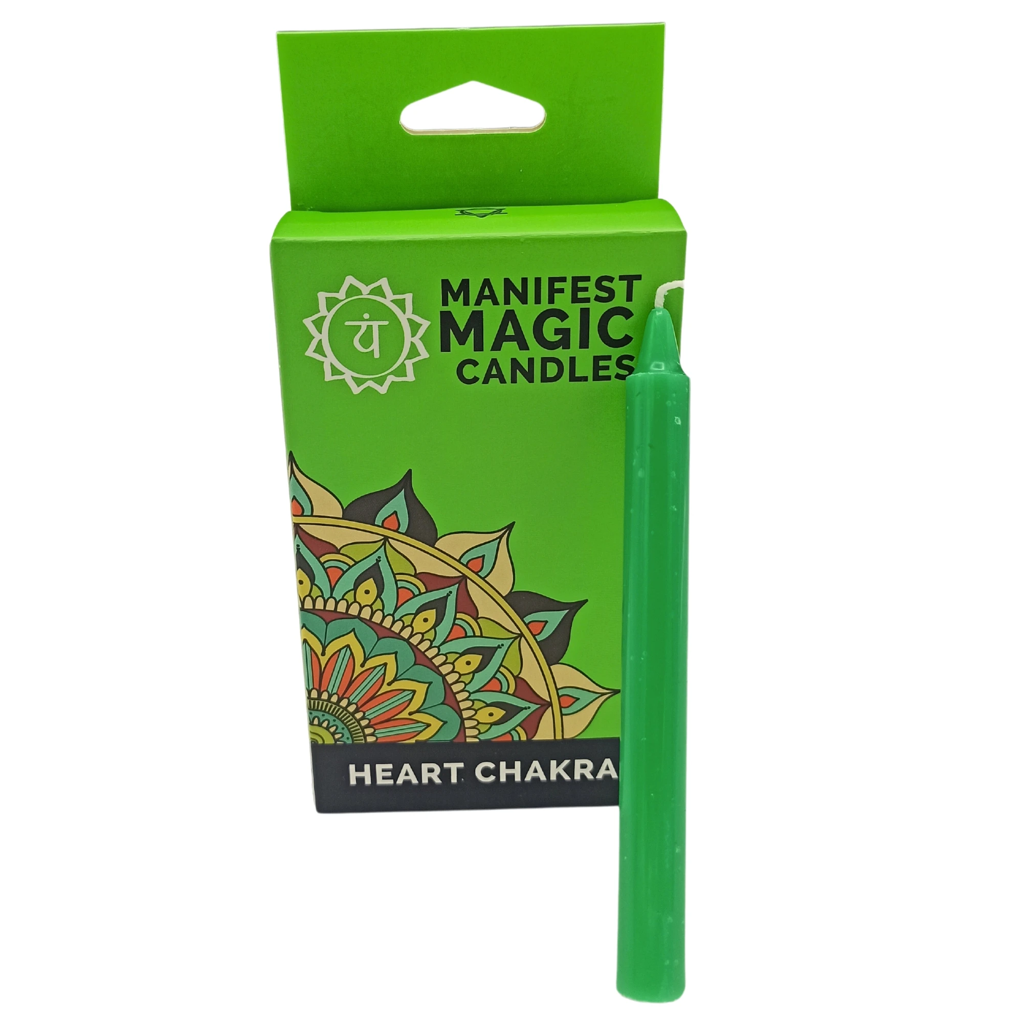 Magic candles for rituals, green-heart Chakra (Anahata), for meditation, and energy work; Helps to unlock and balance the Chakras, Pack of 12. AWArtisan