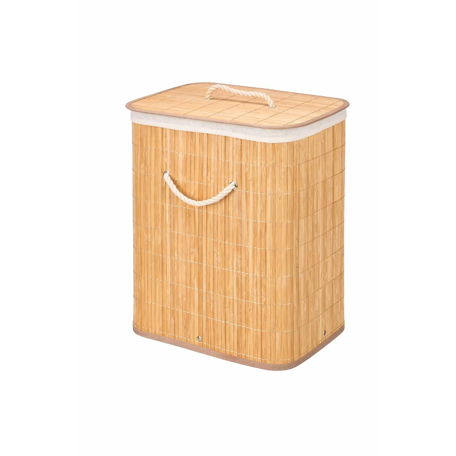 Cesto para Ropa Sucia de Bambú Rectangular 60L – Diseño Natural y Funcional