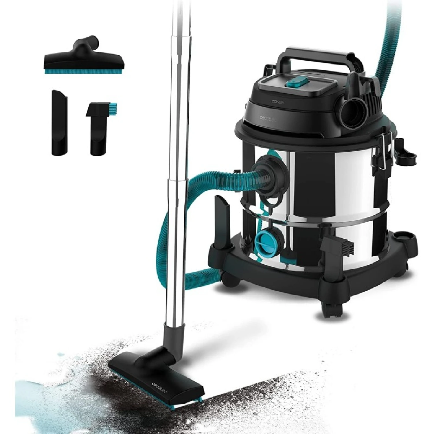 20 L solid and liquid vacuum cleaner Conga Rockstar Wet & Dry Steel MAX. 1400 W 22 kpa draining system vacuum cleaner blower metal frame wheels 5m radius action