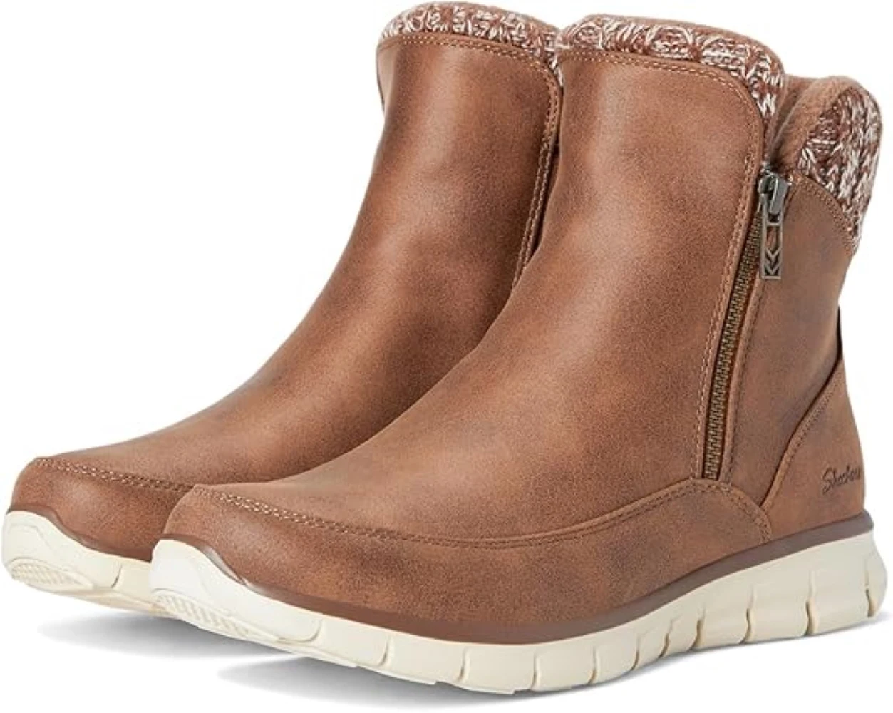 SKECHERS 167941 BRN SYNERGY LOVELY BROWN women's winter boots with non-slip sole and maximum comfort