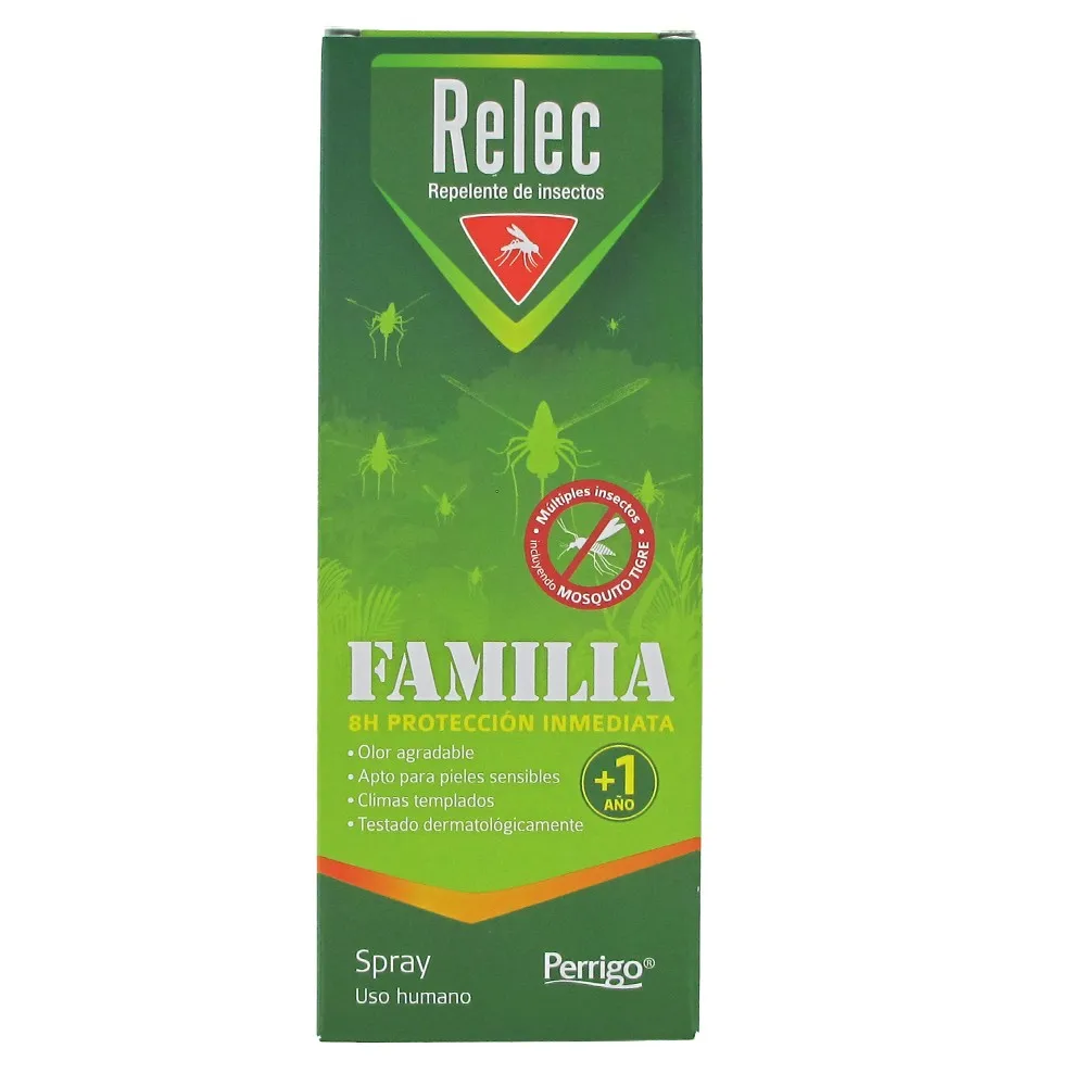 Relec Repelente de Insectos Familia 8h Protección Inmediata +1 Año Apto para Pieles Sensibles 100ml